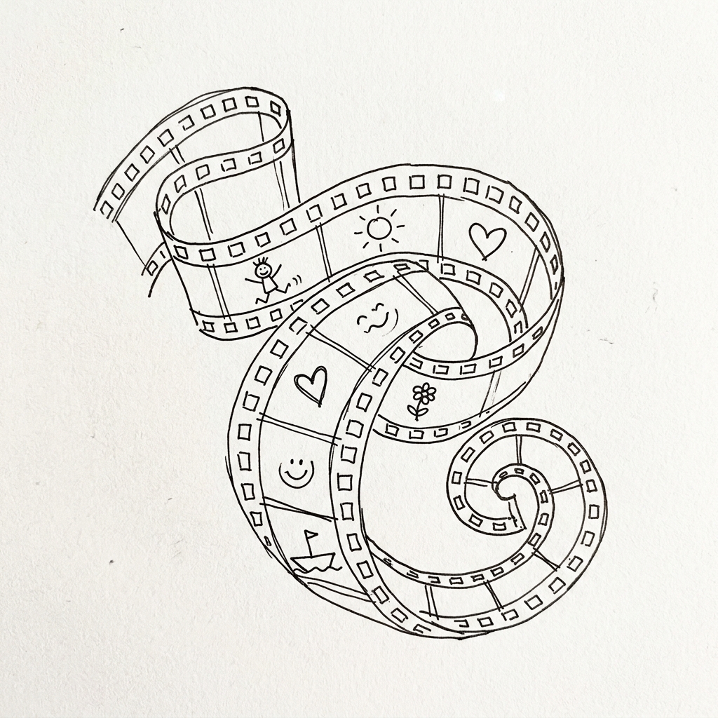 Filmstrip Line Art